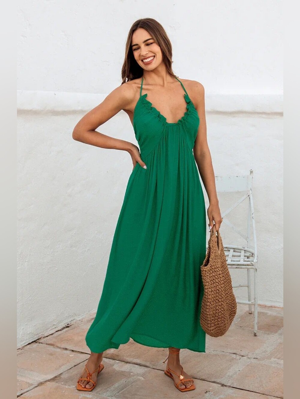 Ruffled Halter Neck Maxi Dress 💥 BRAND NEW 💥